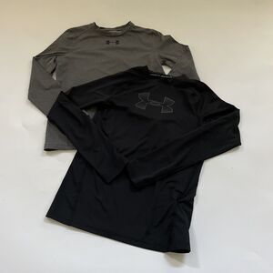2 Under Armour Compression Shirts Kids Youth Medium Fitted Coldgear &‎ Heatgear